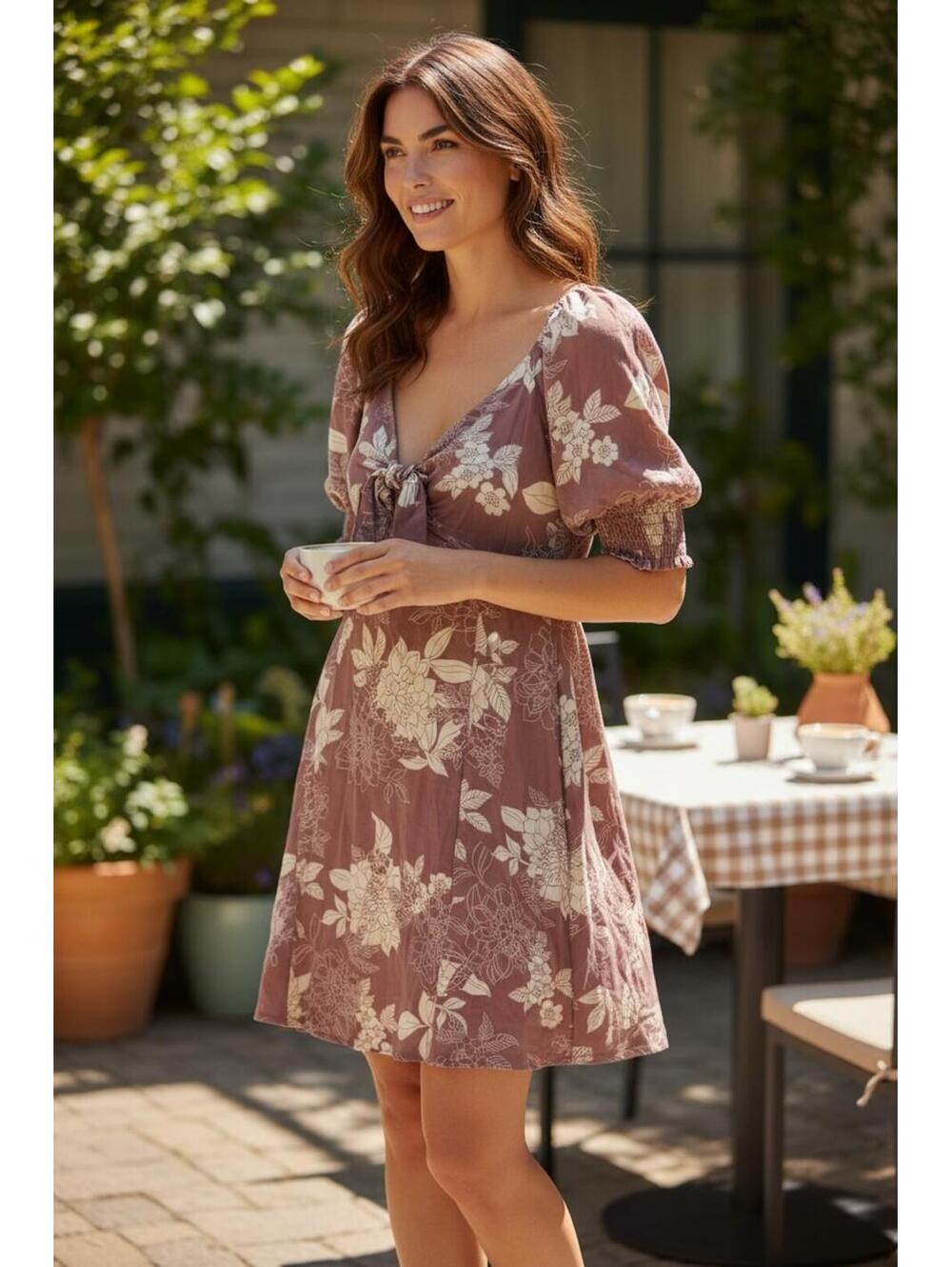 Mimi Chica XL Floral Puff Sleeve Dress